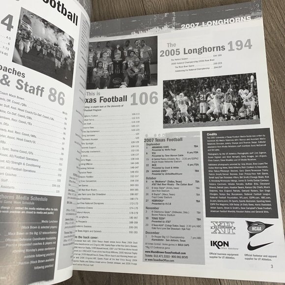 2007 Texas Football Media Guide Holographic Cover UT Longhorns - Picture 11 of 11